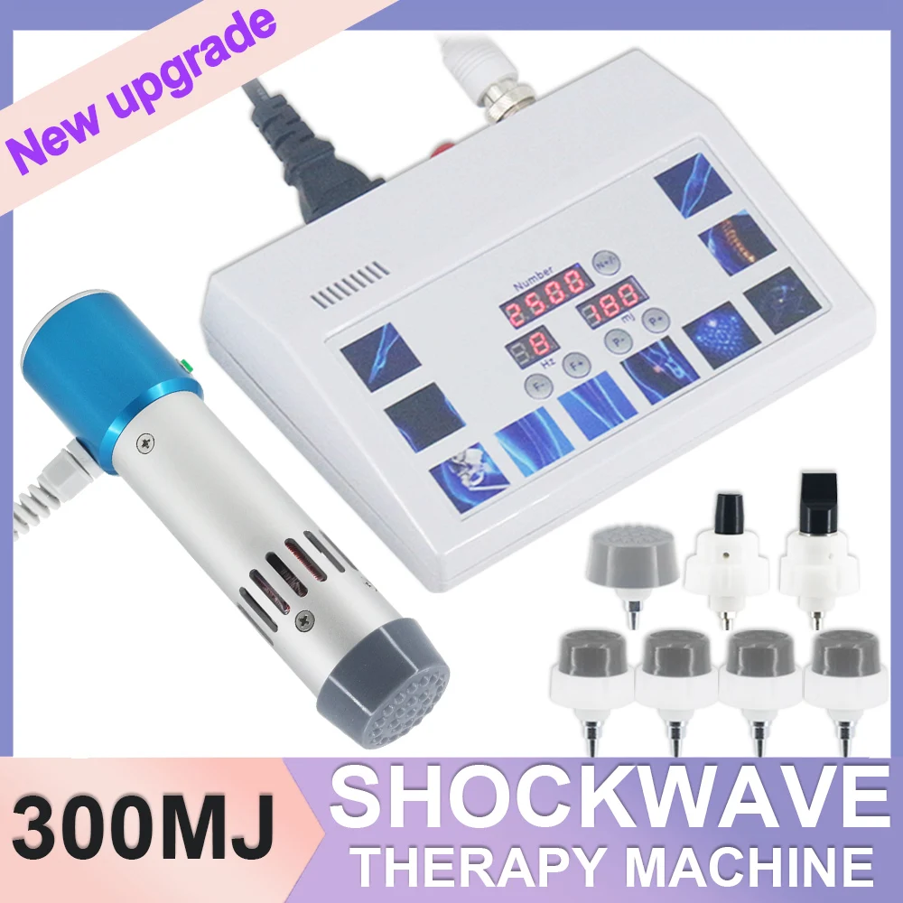 Professional Shockwave Therapy Machine 7 Head ED Treatment 300MJ Shock Wave Equipment For Tibial Stress Syndrome Body Massager