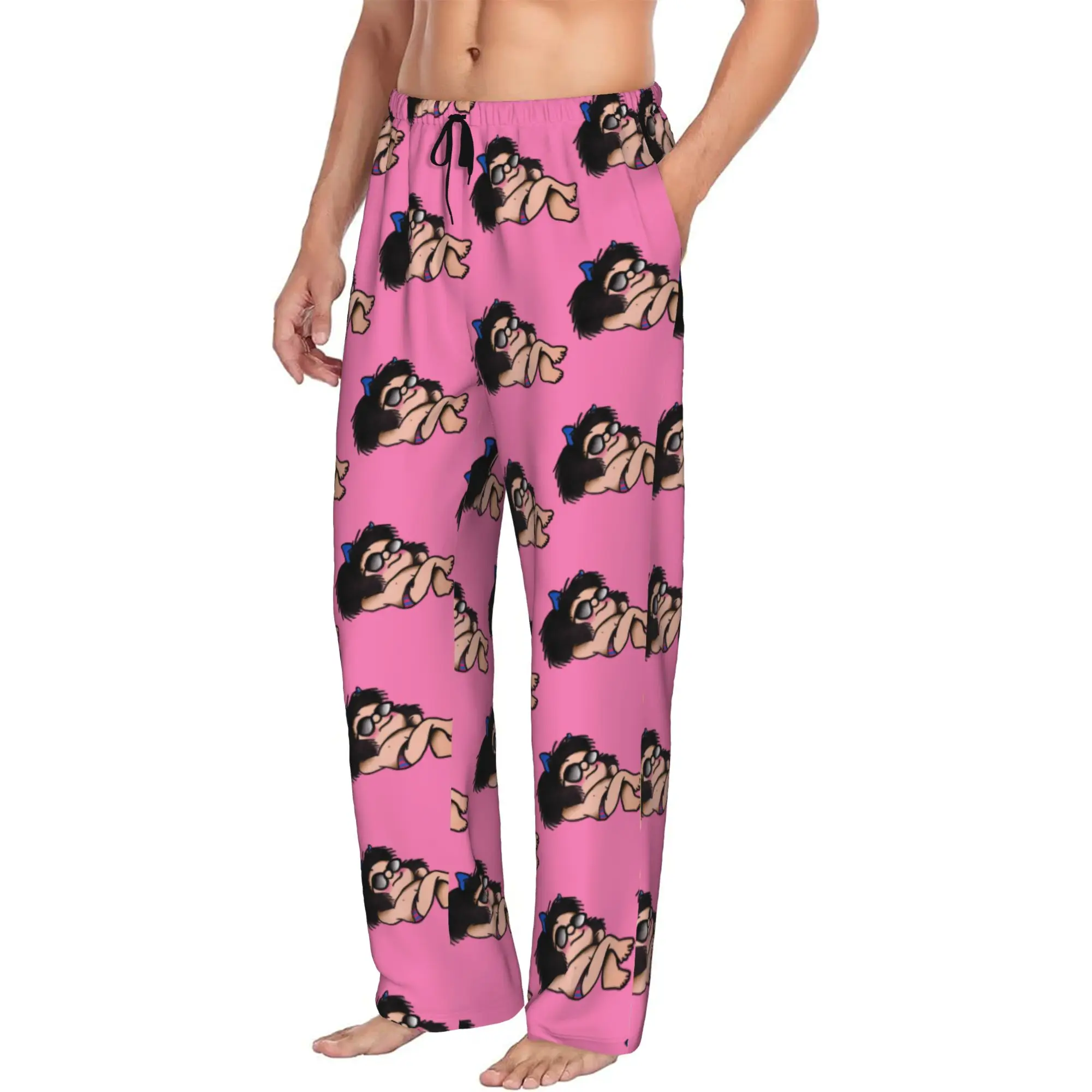 Custom Printed Humor M-Mafalda Pajama Pants Men's  Sleep Sleepwear Bottoms with Pockets