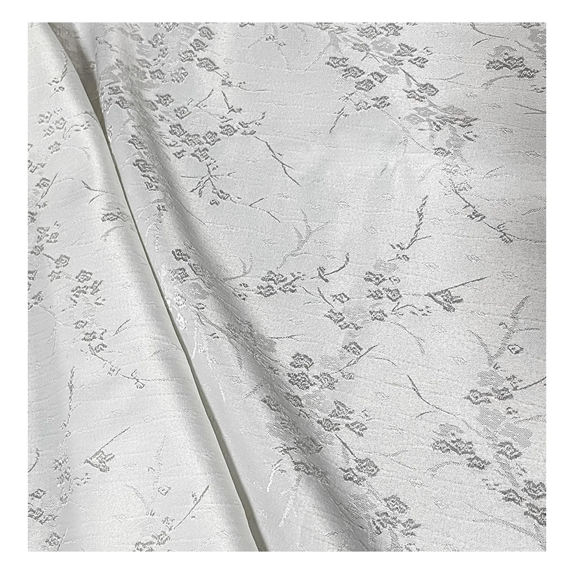 White plum blossom twigs dark pattern jacquard fabric three-dimensional relief new Chinese cheongsam suit designer fabric