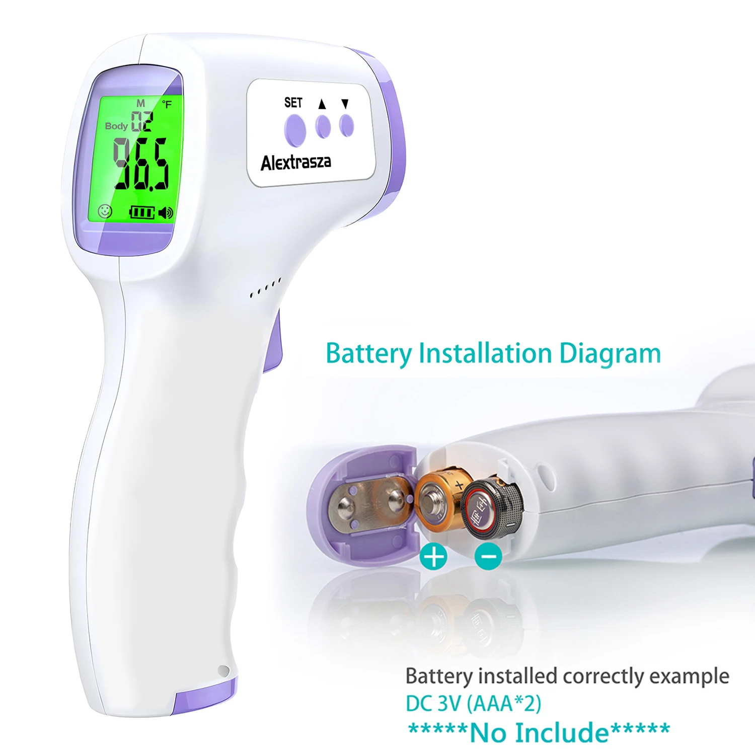 Fever Forehead Thermometer Tricolor Backlit Medical Non-contact Body Temperature Measuring Tool LED Health Detector