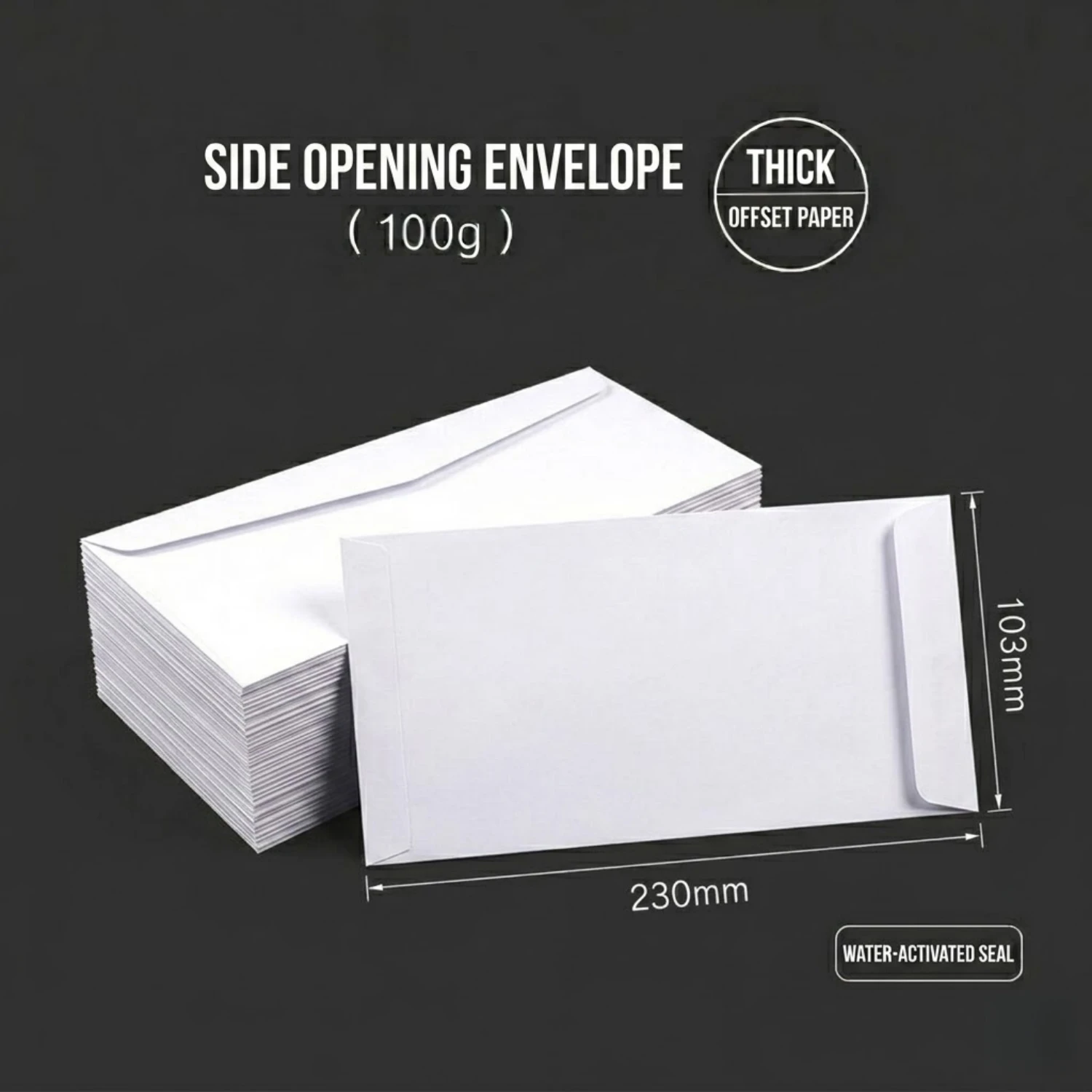 50Pcs DL White Envelopes 230x103mm Heavyweight 100gsm Plain Blank Wedding Invitations Business Letter Office Greeting Card Pack
