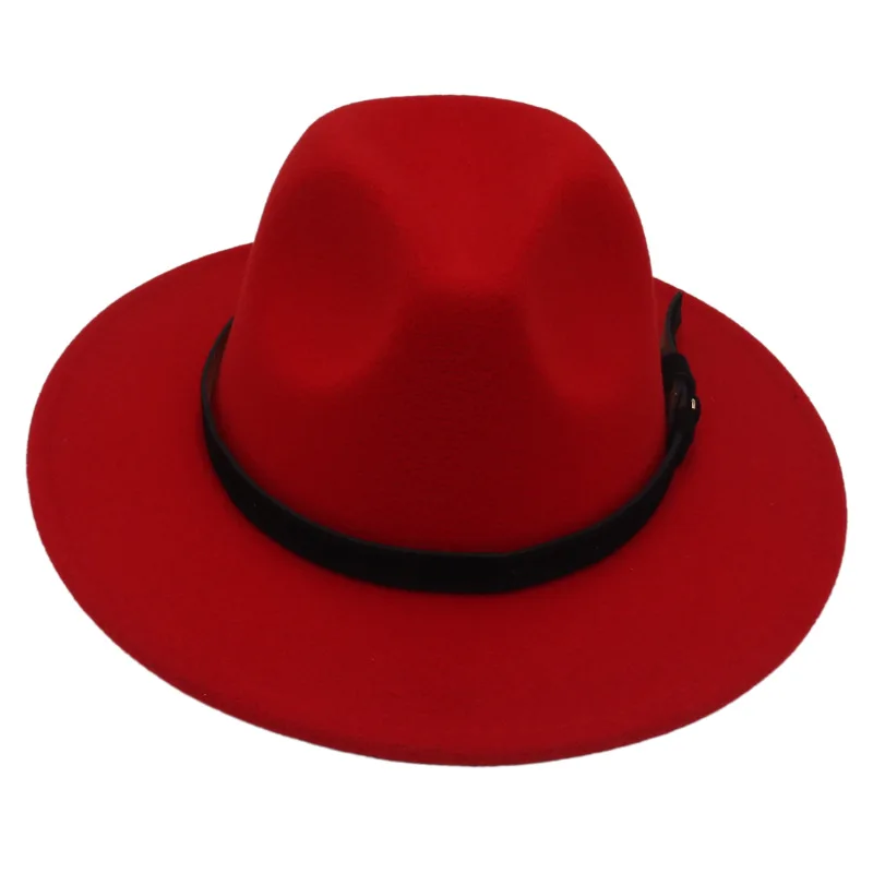 موضة جديدة من جلد الغزال أفضل قبعة واسعة حافة قبعة فيدورا الرجال النساء الخريف الشتاء ورأى قبعات الجاز الكلاسيكية الكنيسة فيدورا في الهواء الطلق قبعات غير رسمية