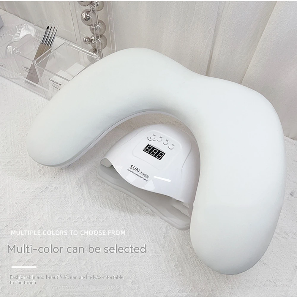 Arm Rest for Nails Tech U-shaped Manicure Nail Arm Rest Stand Big Armrest Microfiber PU Leather Hand Rest Pillow Easy Clean