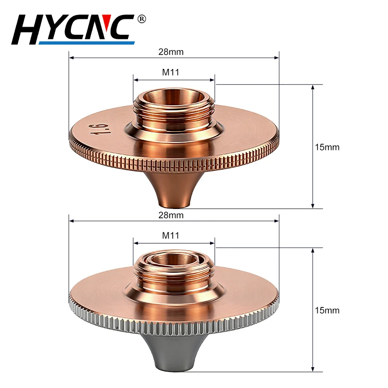 Double chrome laser nozzle D28 M11 H15 high speed fiber optic engraving machine laser cutting head for acrylic metal