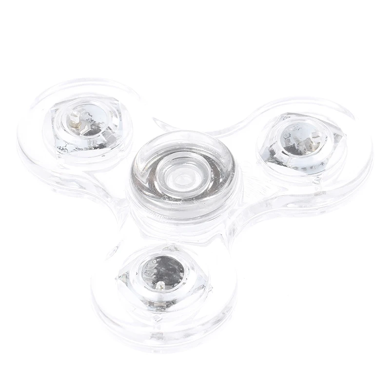 Transparent Luminous LED Light Fidget Spinner Hand Top Spinners Glow In Dark Light EDC Figet Spiner Finger Stress Relief Toys