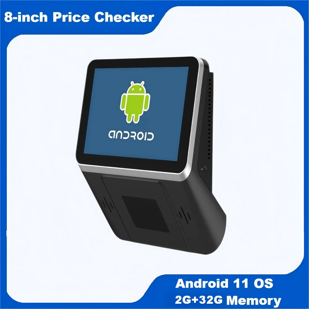 8 Inch Screen Android Price Checker JC80 Wall Mount POS Terminal With Barcode QR Code Reader Price Checking Self Service Kiosk
