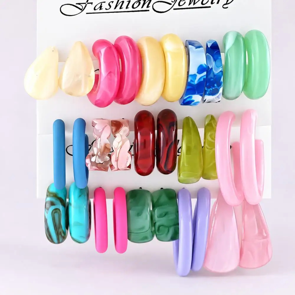 5/15 Pairs Mixed Style Acrylic Earring Set Fashion Jewelry for Women Daily Office Dating Party Vacation Comfortable Ear