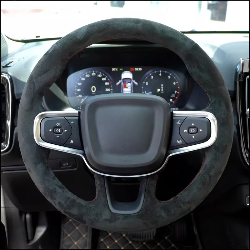 

Hand-Stitched Non-slip Durable Suede Nappa Leather Steering Wheel Cover For Volvo S90 XC60 XC90 XC40 Car Interior Accessories