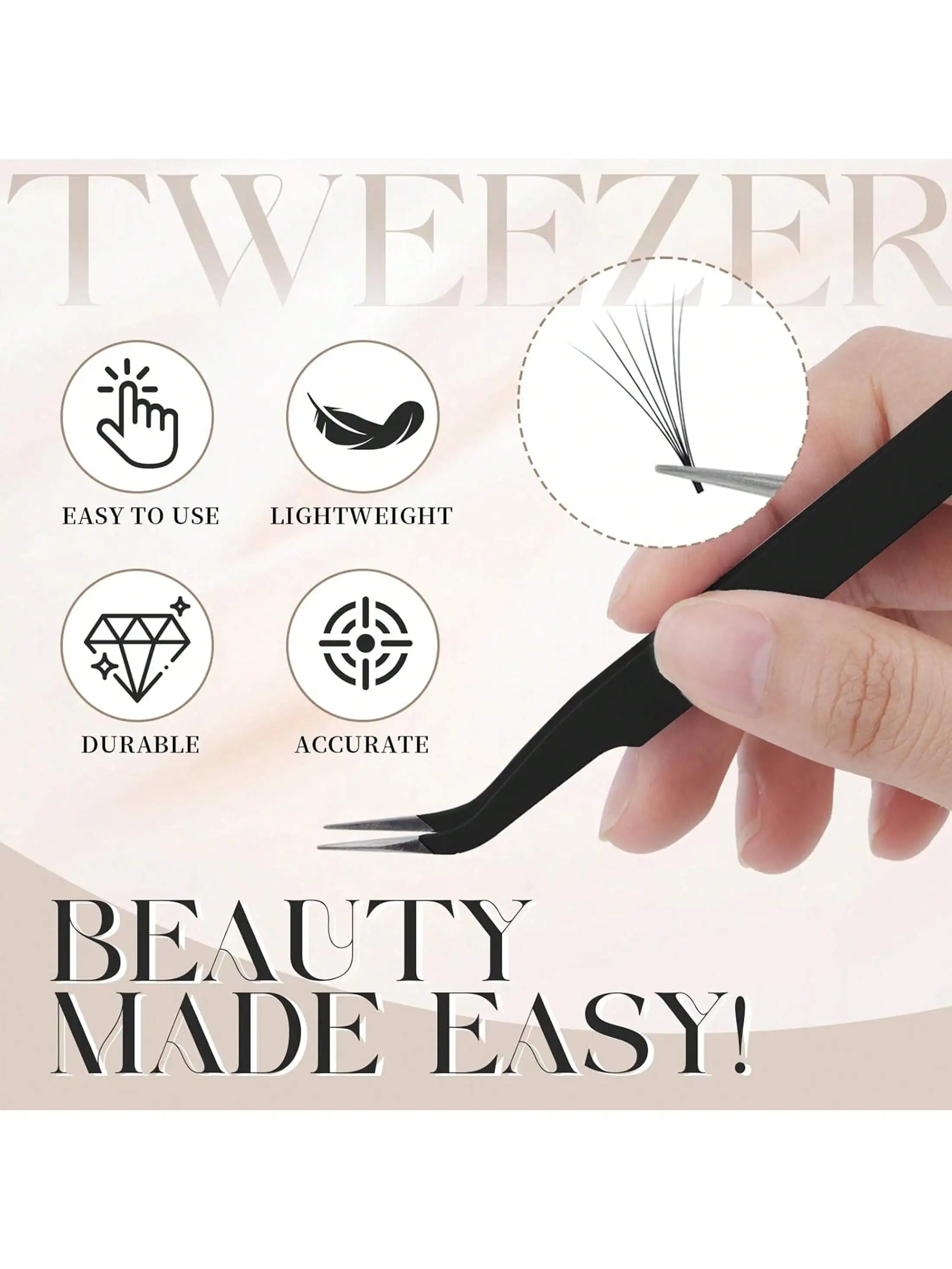 Pinzas de punta fina, acero inoxidable puntiagudo de precisión profesional, pinzas de férula de nariz de aguja curvada antiestática, 1 ud.