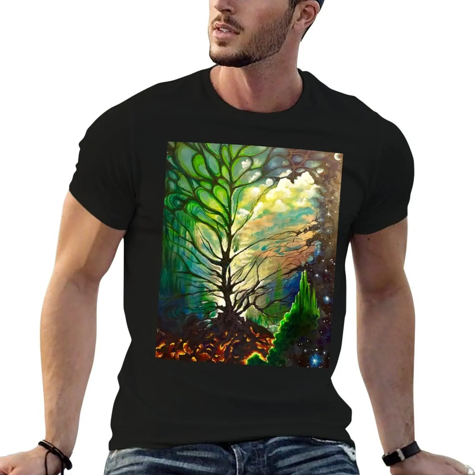 

Cosmic Tree of Life T-Shirt anime t shirts for man t shirt man designer t shirt man cotton T-shirt