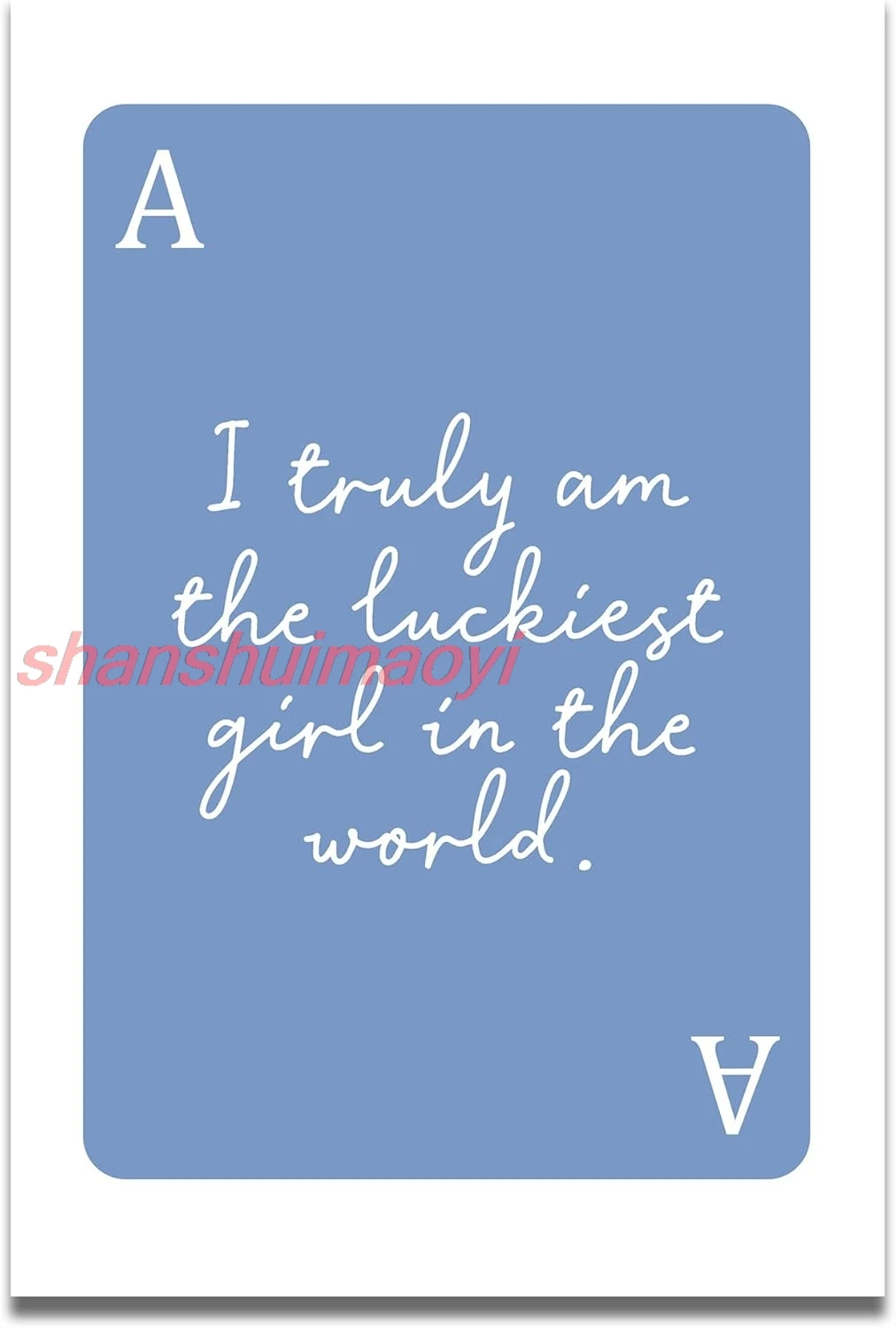 Trendy Blue Preppy Luckiest Girl Posters Metal Signs, Girly Posters Wall Art, Preppy Room Decor, Girly Room Apartment De ALIMAO