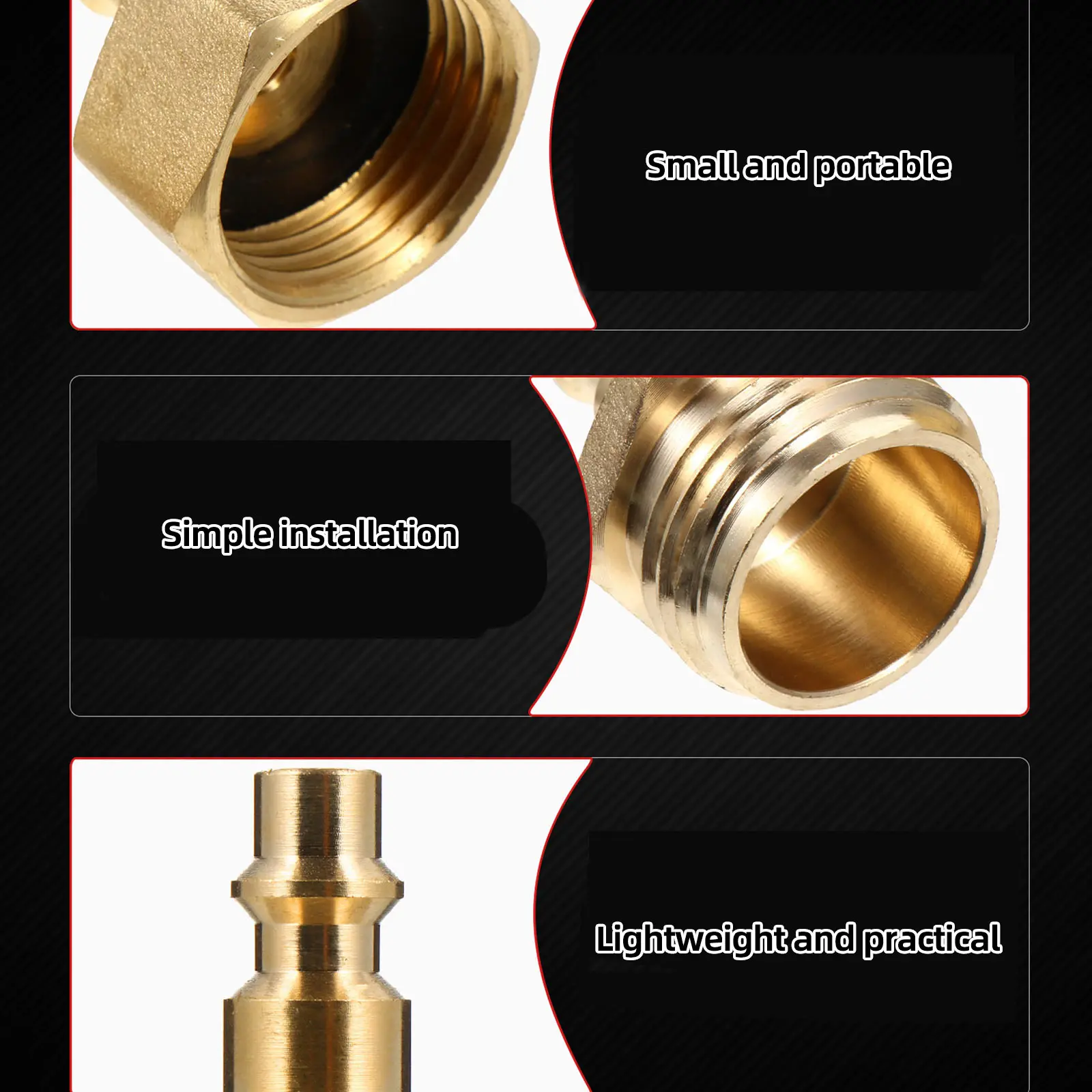

2 pcs Quick Connector Heavy Duty Watering Adapter Joint Thread Coupler Hose Fitting Expanding Pipe Rust Proof Safe