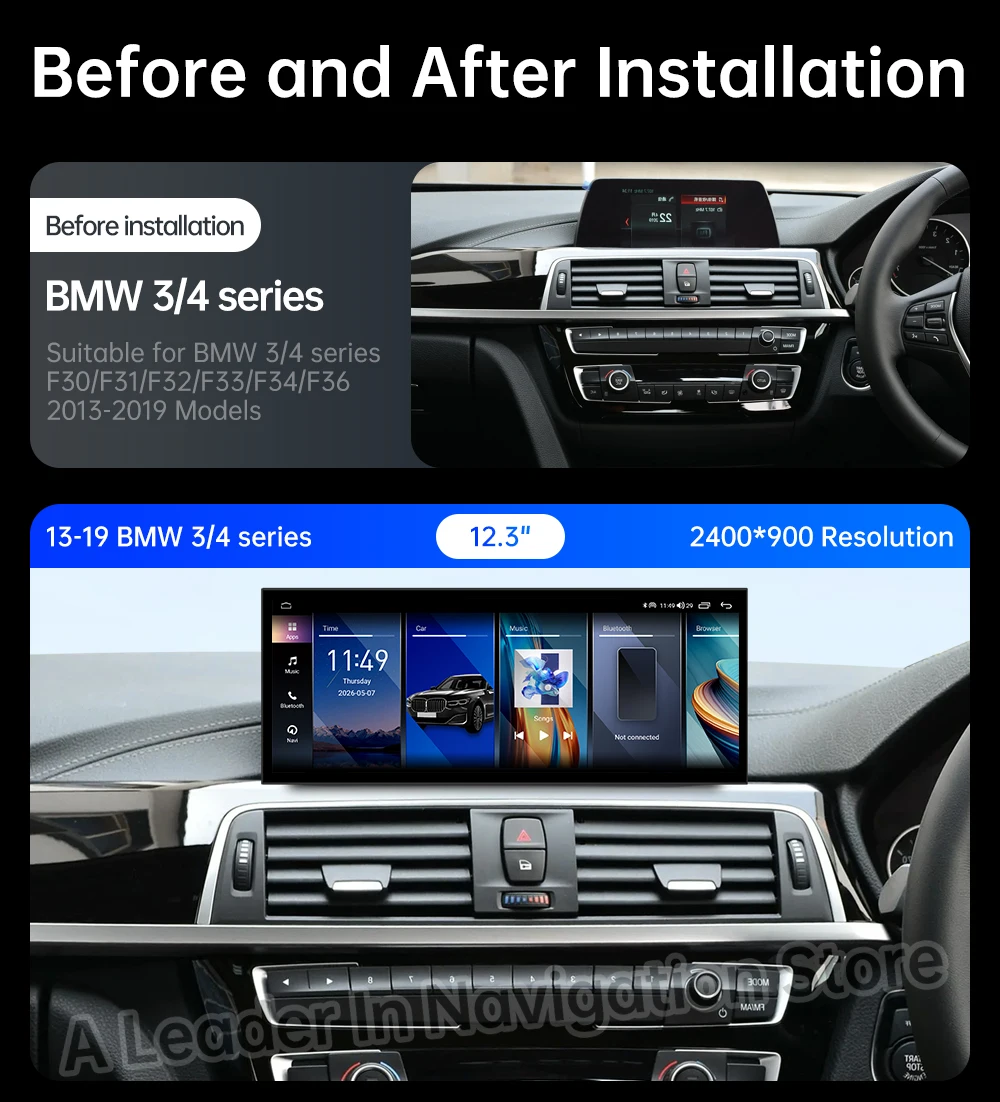 Android 16 for BMW 3 4 Series F30 F31 F32 F33 F34 F36 2013 - 2019 NBT EVO System Car GPS Navi Wireless Carplay Auto BT 4G WIFI