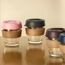 Silica gel glass coffee cup cork set of insulation against the hot ideas with cup
