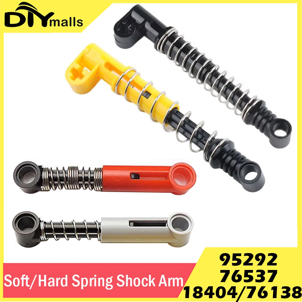 4PCS Soft Hard Spring Shock Arm MOC Building Blocks Shock-absorbing Arm Technological Bricks DIY Toys Parts for 76537 95292 2909