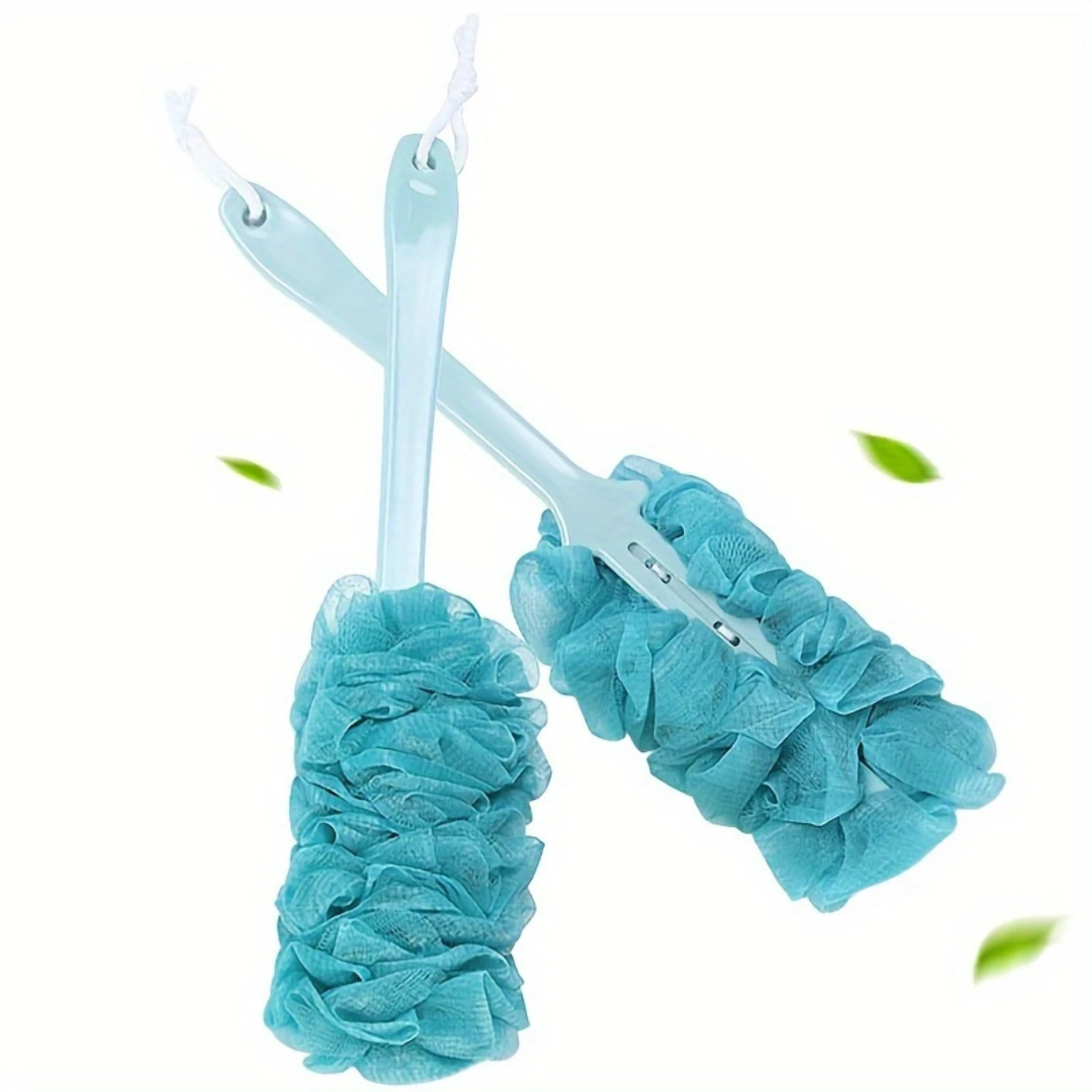 Back Scrubber Shower Brush Set - 3pcs Soft Mesh Long Handle Bath Sponge Washer for Men and Women - Body Bath Brush Bathroom Show