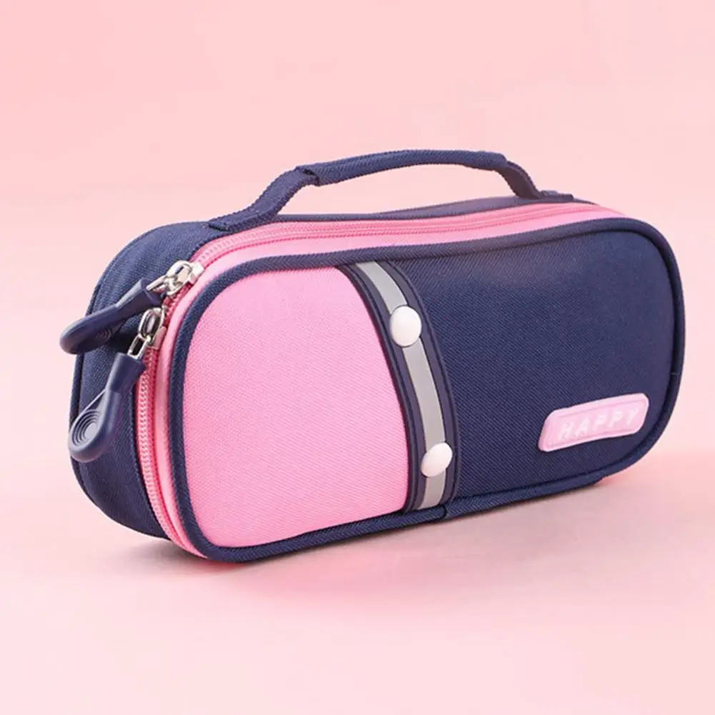 กล่องดินสอสีเย็บปะติดปะต่อกันได้สำหรับเด็กผู้หญิงกล่องดินสอมีกระเป๋าตาข่ายมีความหนาแน่นสูงสามารถ POUCH pensil ได้