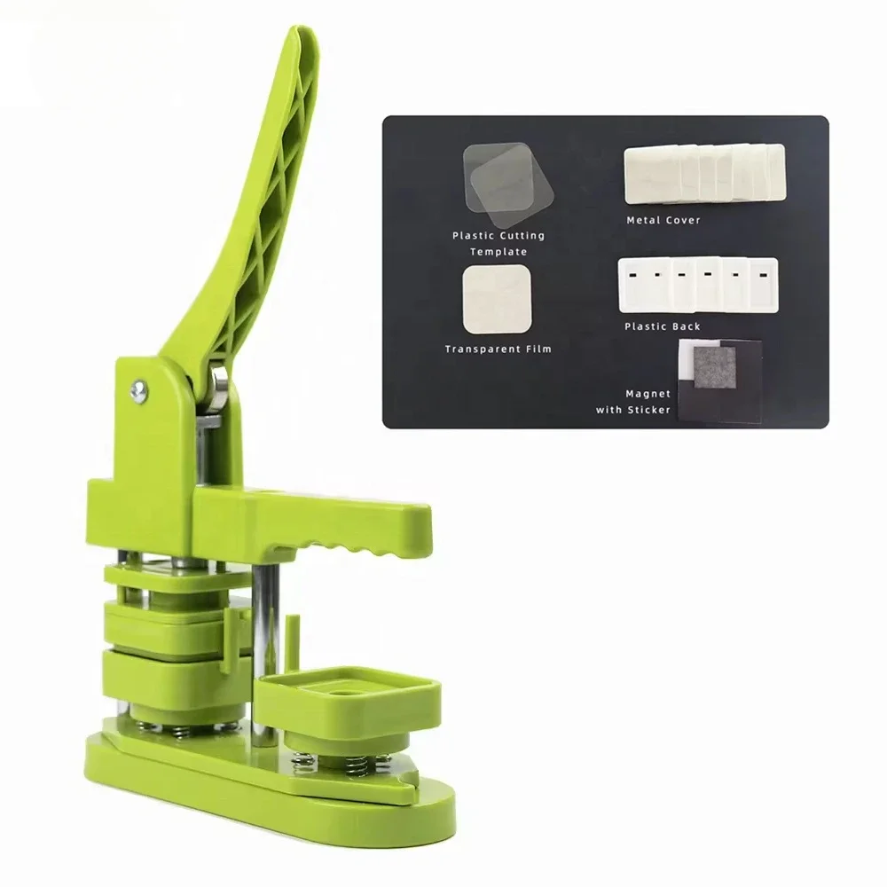 

ForHigh-Efficiency Production 50x50 Refrigerator New Metal Button Photo Square Fridge Magnet Making Machine