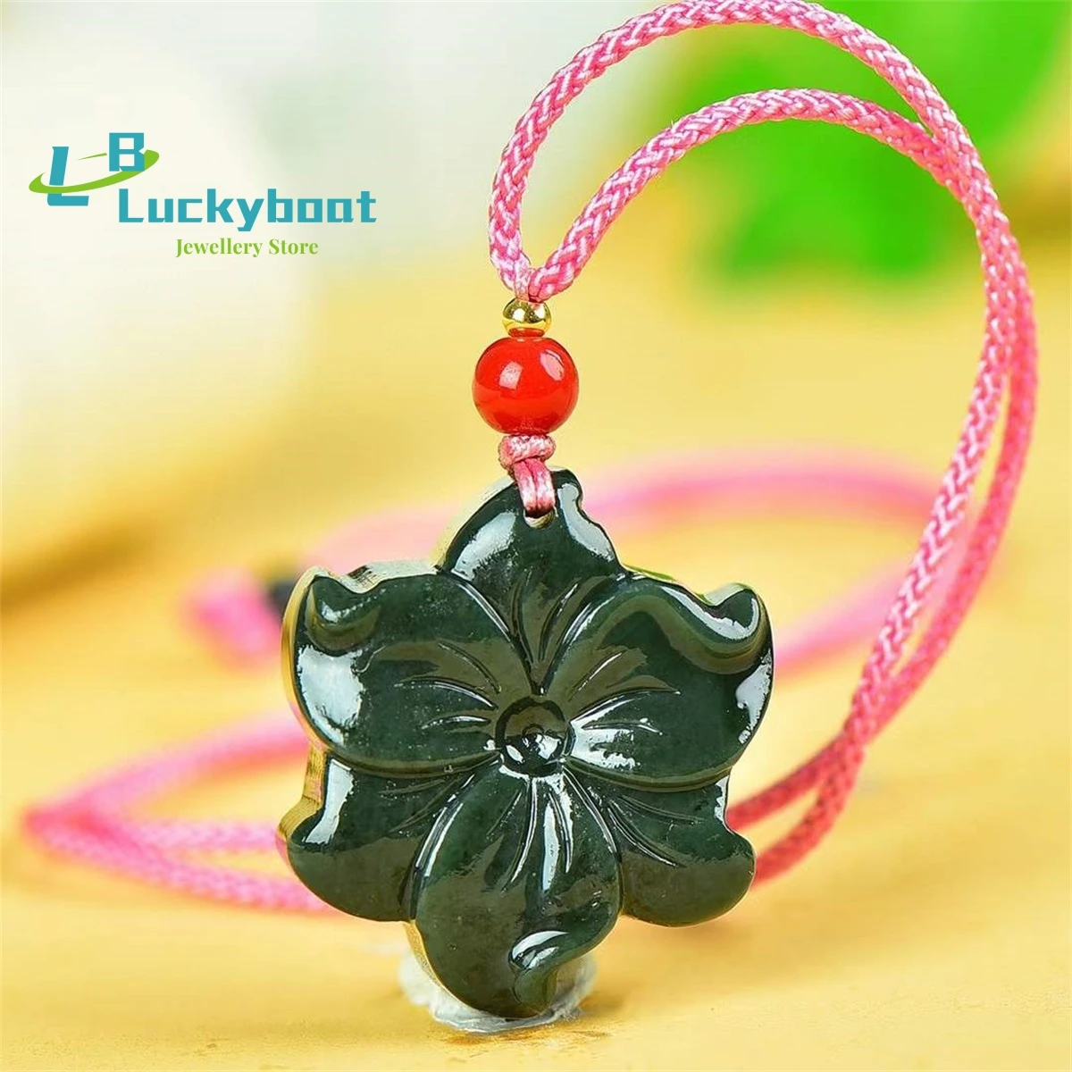 Natural Hotan Jade Bauhinia Flower Pendant Simple and Generous Personality Exquisite Fashion Versatile Men and Women