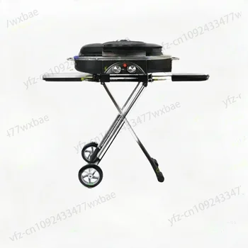 Instastart 휴대용 스탠딩 프로판 그릴, 푸시 단추 점화 및 2 개의 조절 가능한 버너, 그릴 콜맨 로드트립 285