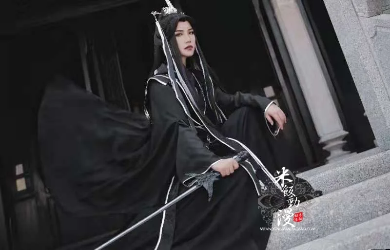 Sha Po Lang Chang Geng Anime Cosplay Costume Tian Guan Ci Fu He Xuan Er Ha Mo Ran Black Hanfu Adult Men Mo Dao Zu Shi Full Set