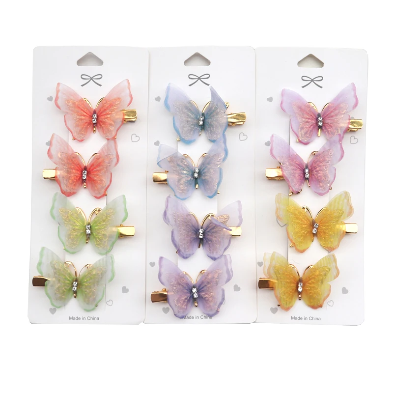 2/4Pcs/Set Butterfly Hair Clips For Baby Girl Hair Accessories Cute Kids Print Hairpin Barrettes Headwear Kids Hair Accessories