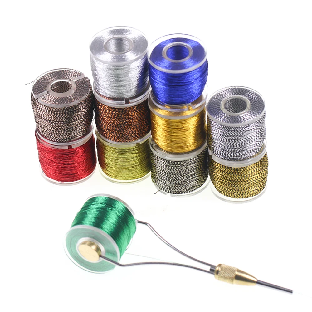 100 Yards Fishing Rod Building Metallic Threads Nylon Fiber Rod Wrapping Line Fishing Guide Eyelet Jig Hook Repairing Line