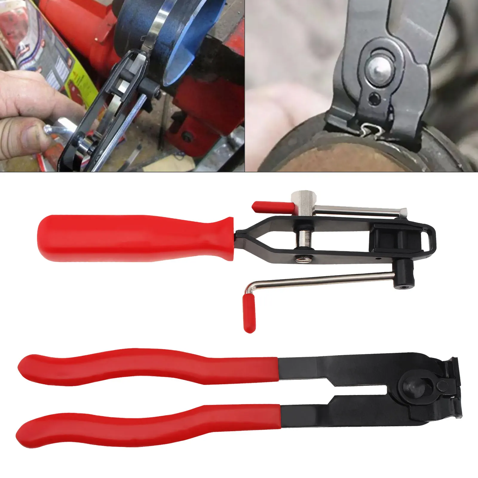 

1 Set Heavy Duty Antiskid CV Joint Boot Clamps Crimping Pliers for Most Cars with 10 Crimp Bands Ear Boot Tie Pliers Tool