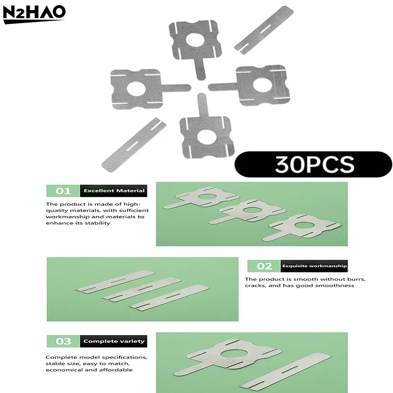 

30pcs For 18650 Lithium Battery Nickel Sheet Polygonal Battery Nickel Sheet For Spot Welding Machine Batteries Connection Sheets