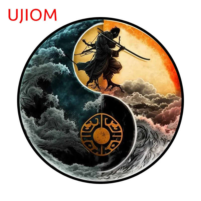 UJIOM High Quality Yinyang Samurai Wall Sticker Artistic Fashionable Attractive Adhesive Decal Suitable For Decoration Chambre