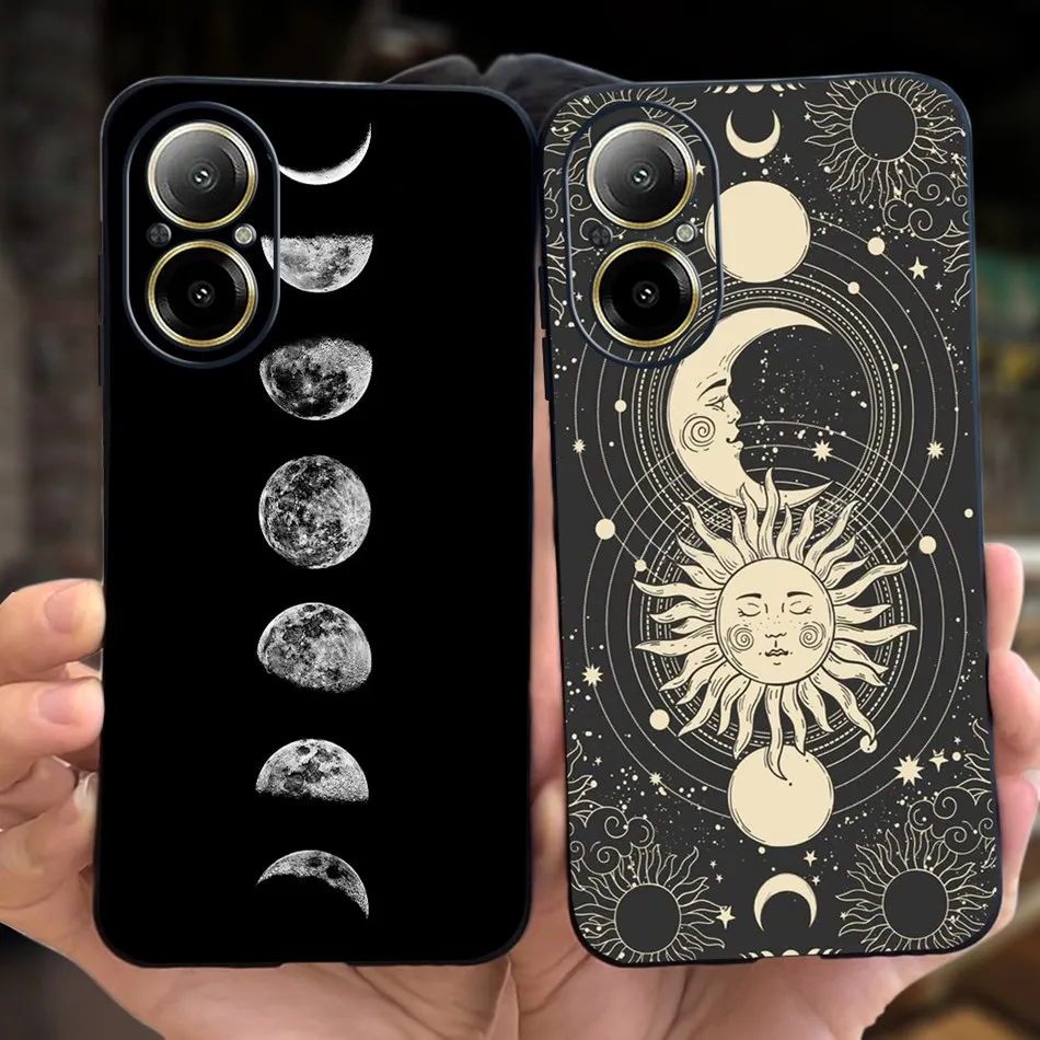 For Realme C67 4G Phone Case RealmeC67 4G RMX3890 Fashion Moon Pattern Soft Silicon Protective Back Cover