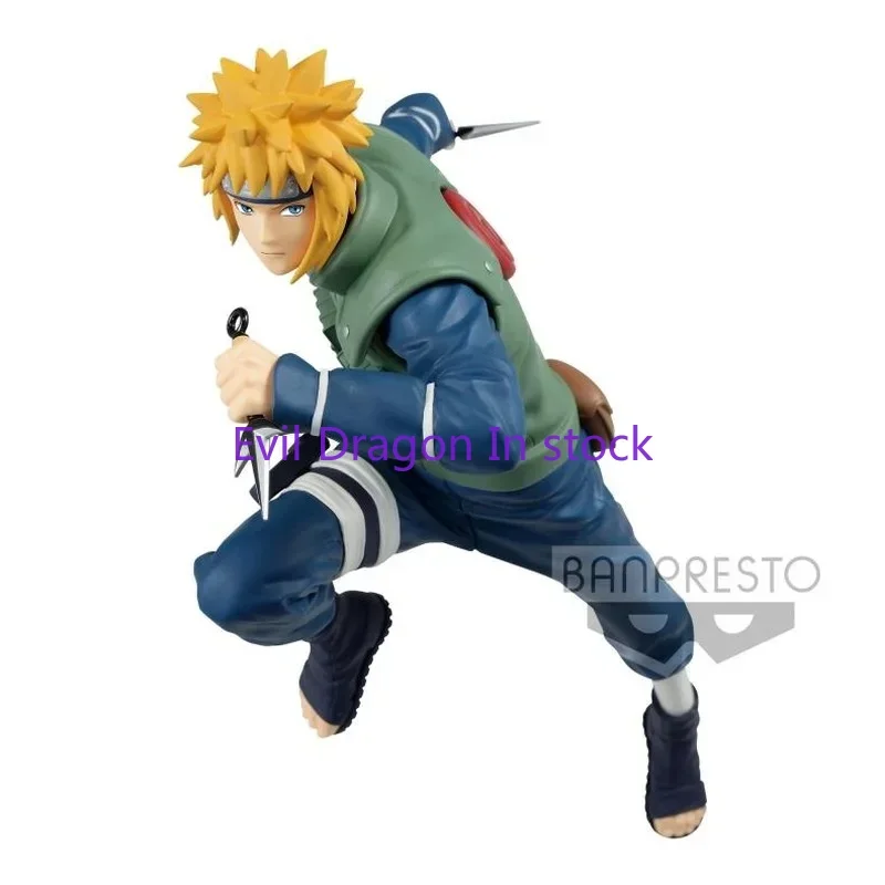 Bandai Original NARUTO Anime Figure Model VIBRATION STARS Namikaze Minato Action Figure Toys for Kids Gift Collectible Dolls