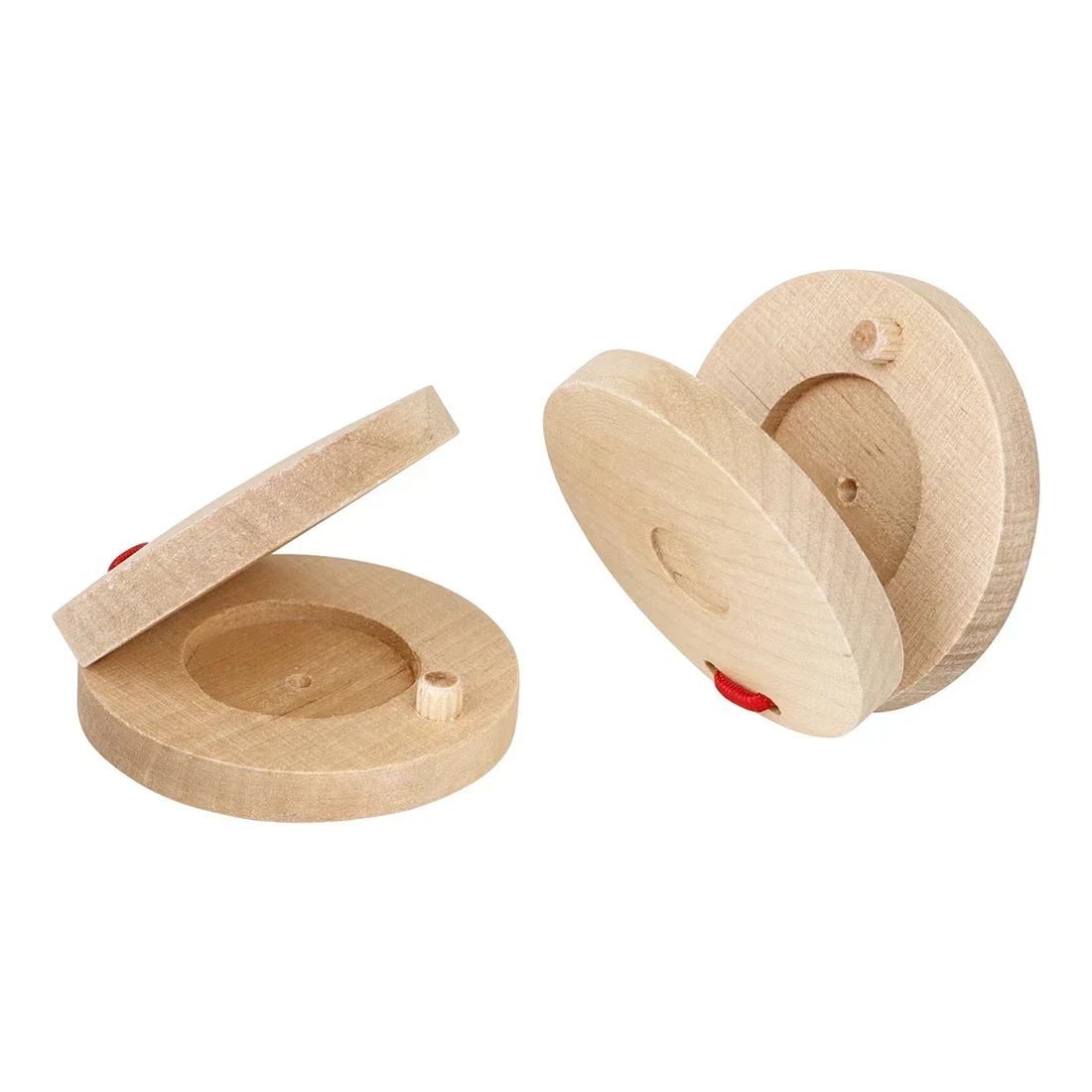 Orff Wooden Castanets Percussion Musical Instrument Clapper Rattles for Kids Early Music Educational Gifts for Boys Girls