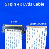 27.4mm 4K 51Pin Lvds Cable FFC Ribbon Cable FPC Flexible Flat Flex Cable Width for LG Samsung Led Lcd Tv Screen Display Repair