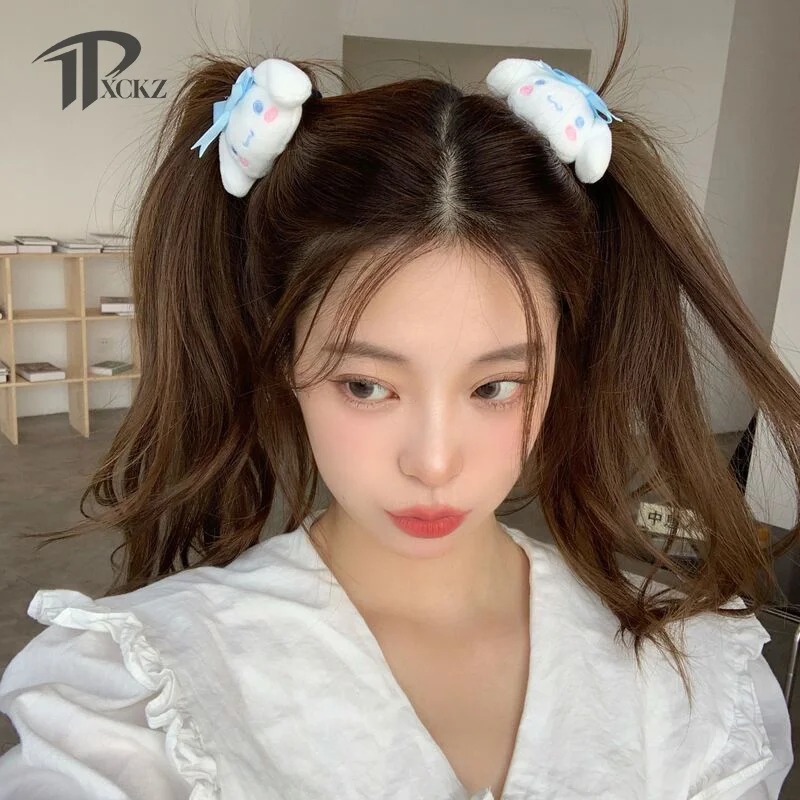 

1Pcs Kawaii Cinnamoroll Hair Scrunchie Cute Cartoon Plush Hair Rope For Girls Lovely Headwear Hair Accessories
