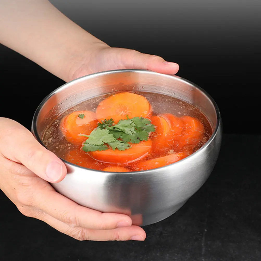2Pcs Stainless Steel Ramen Bowls 15Cm Fine Craftsmanship Elegant Soup Noodle Rice Serving Bowls for Home Restaurant Catering Bar