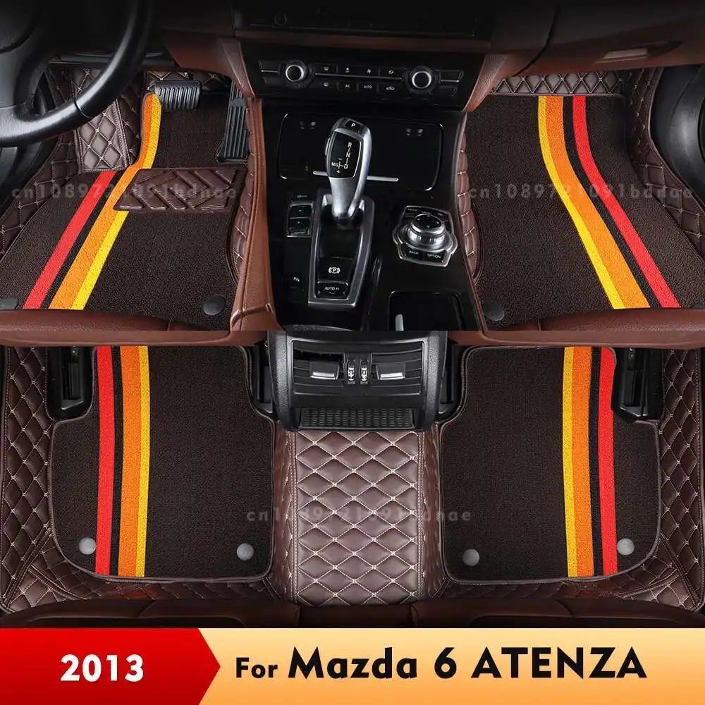 

For Mazda 6 ATENZA 2013 Double Layer Car Floor Mats Custom Auto Foot Pads Carpet Cover Interior Accessories