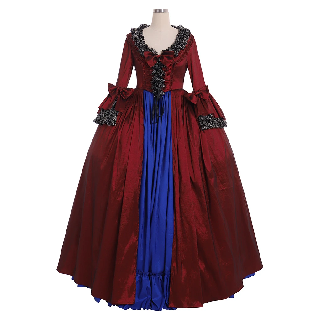 

Rococo Colonial Georgian 18th Century Marie Antoinette Day Court gown Dress Red Victorian Carnival Party Cosplay Costume