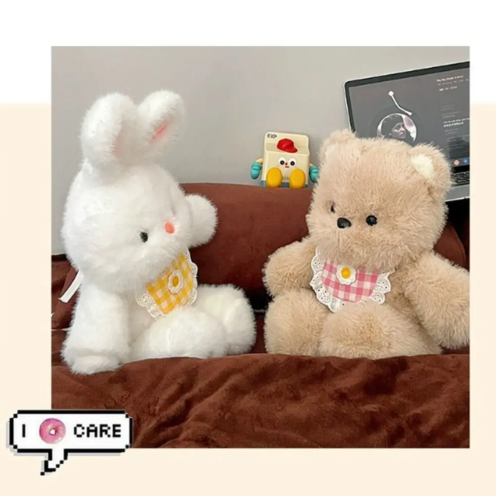 New Running Bear Plush Toys 40cm Stuffed Running Animal Cartoon Rabbit with Bib Stuffed Animal Gifts