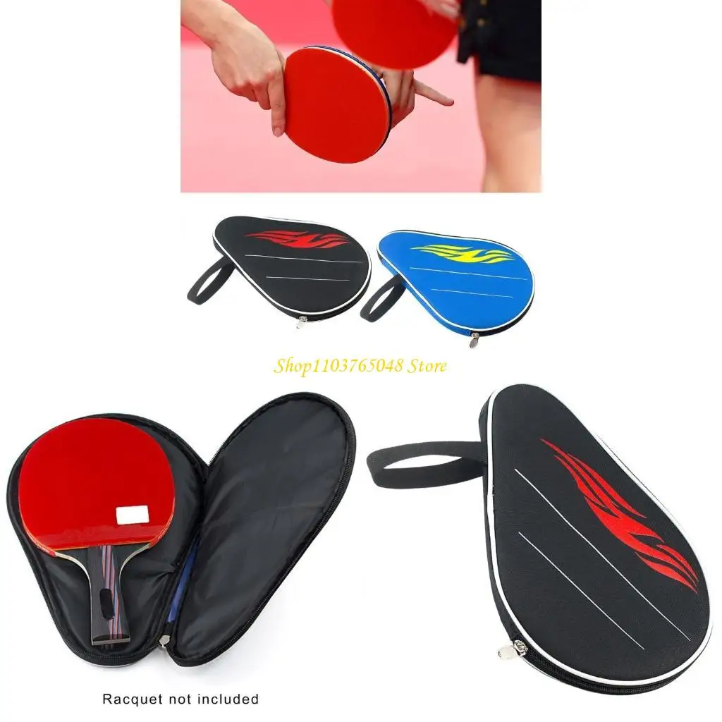 R53E Table Tennis Bat Protective Sleeve with Storage Pocket Carry Strap