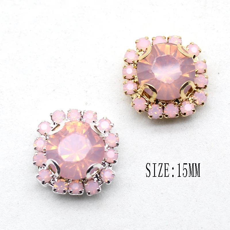 Brand New 10 قطع 15 مللي متر المعادن حجر الراين قاعدة مسطحة الراتنج حجر الراين حلية ، DIY بها بنفسك اليدوية رومانسية الزفاف حلية اكسسوارات #5