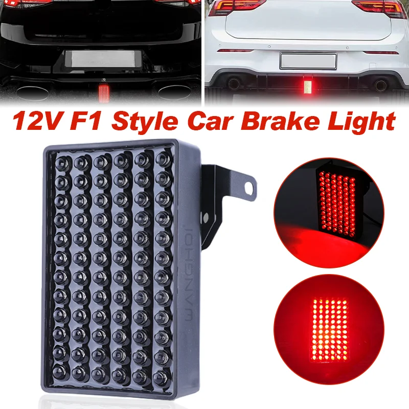72LEDs Car Brake Light Universal 12V F1 Style Car Accessories Led Signal Lights Rear Diffuser Spoiler TailLight