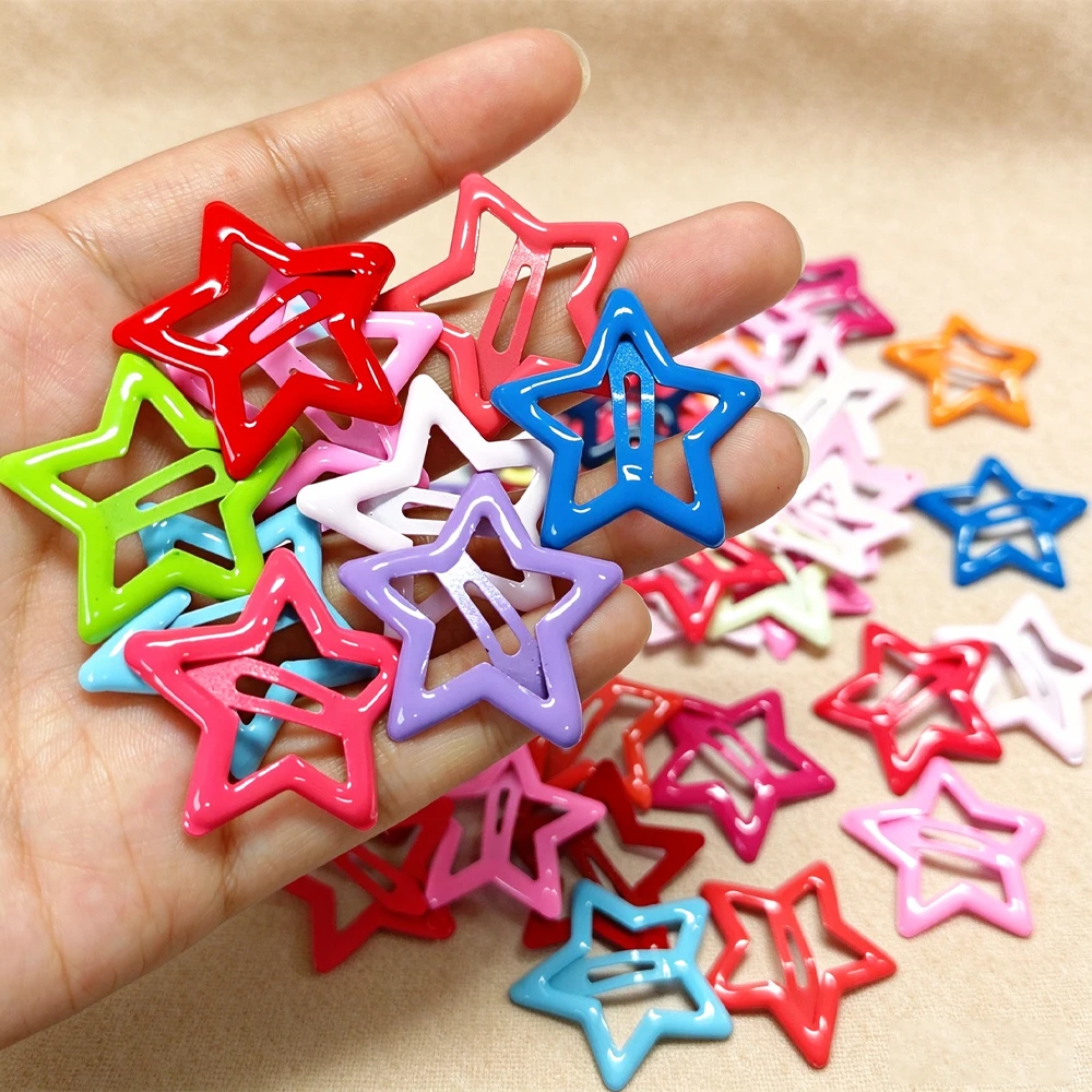 20/50Pcs Star-Shaped Alloy Hair Clips Elegant Retro Style Lightweight Hollow-Out Design Hair Accessories for Daily Wear Styling
