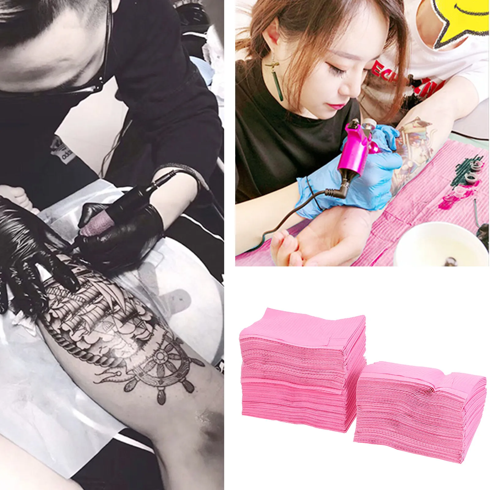 

125 шт. одноразовых водонепроницаемых защитных покрытий для тату-стола, чистые салфетки, аксессуары, простыни для тату-стола, расходные материалы для татуировок