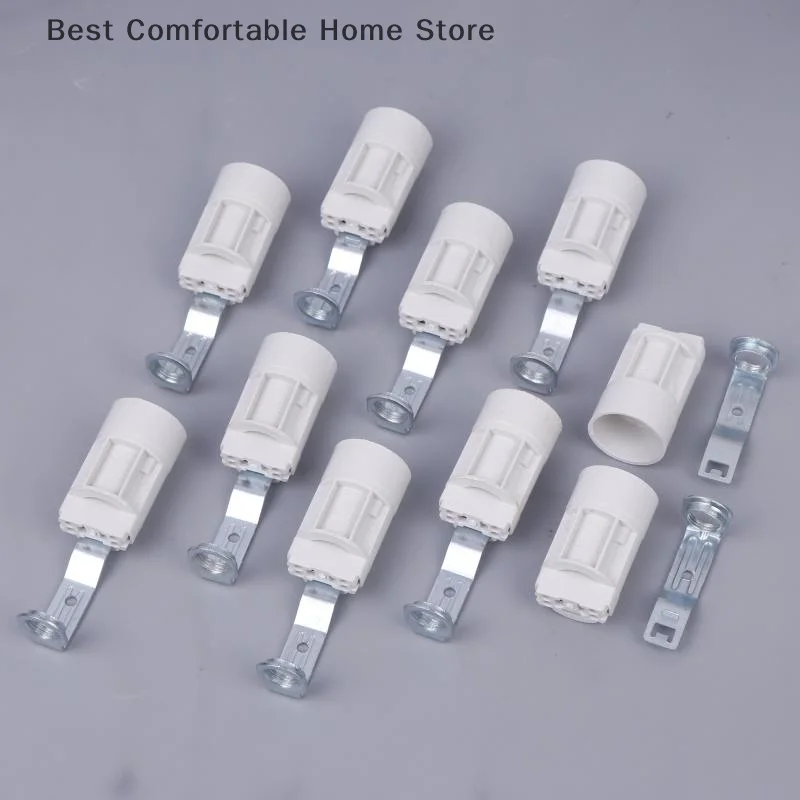 

Complete 10-Pack Lighting Solution: E14 Zinc Alloy Candelabra Socket and Bulb Holder with Bracket for Crystal Lamps