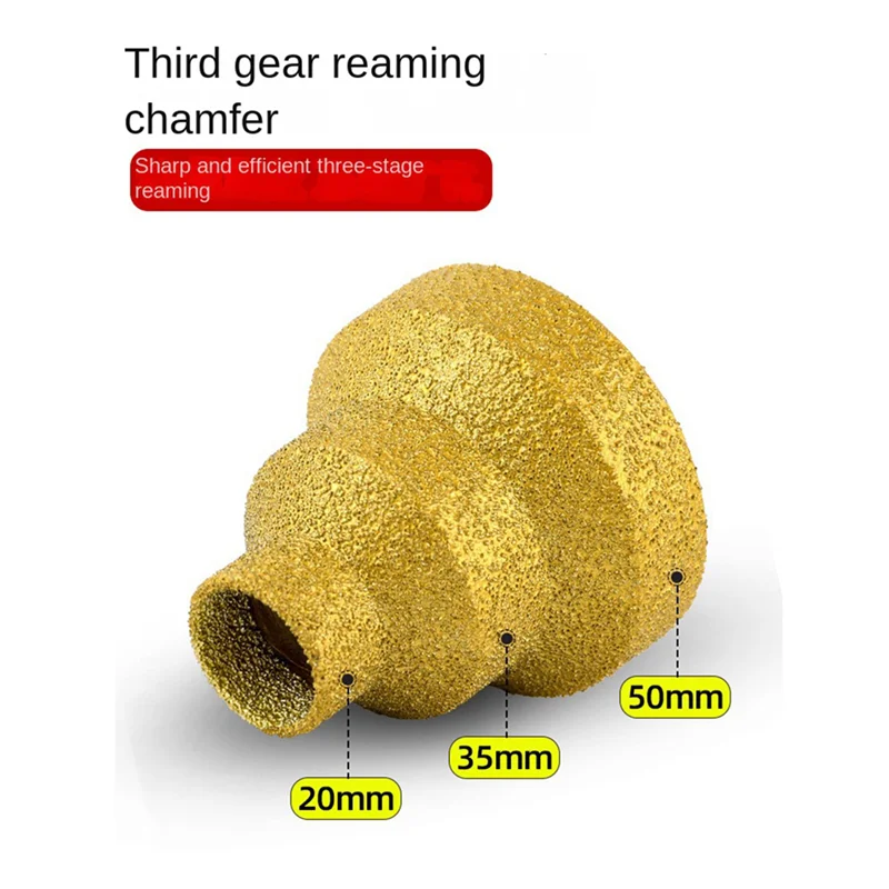 

75STO-2Pc 20-35-50Mm Diamond Chamfer Drill Bit Angle Grinder Saw M14 Thread For Enlarge Marble Tile Masonry Concrete Porcelain