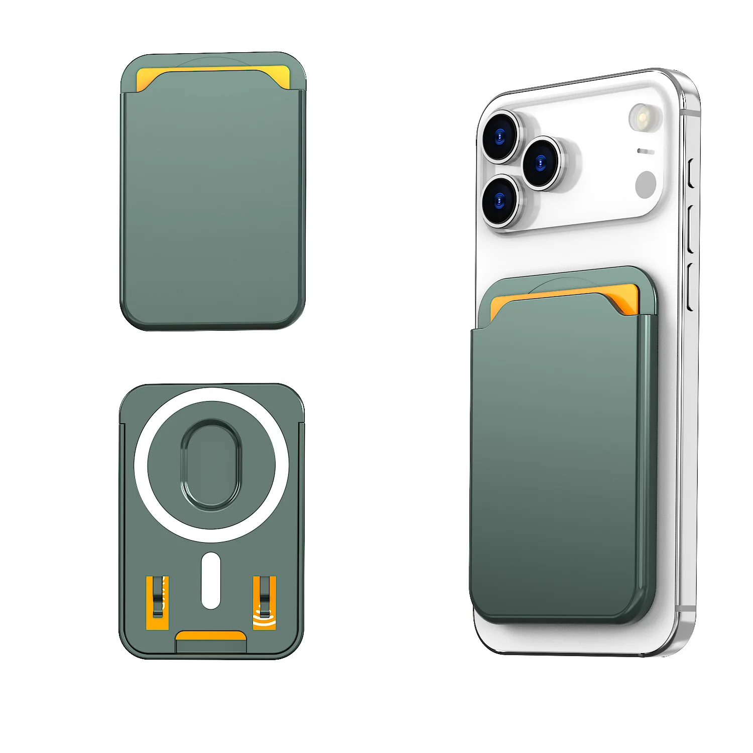 MagSafe Magnetische Geldbörse für iPhone 18 17 16 15 14 13 12 Pixel 10 Serie Harte Kreditkartenfach-Halterung für die Rückseite der Handyhülle – Detail 12