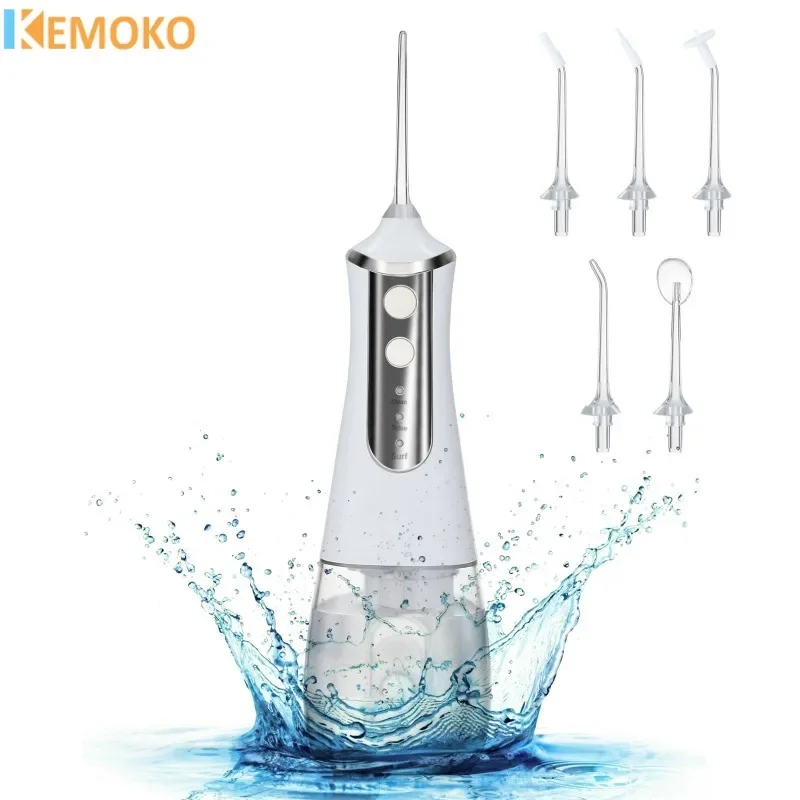 

LISM Portable Oral Irrigator Water Flosser Dental Water Jet Tools Pick Cleaning Teeth 350ML 5 Nozzles Mouth Washing MachineFloss