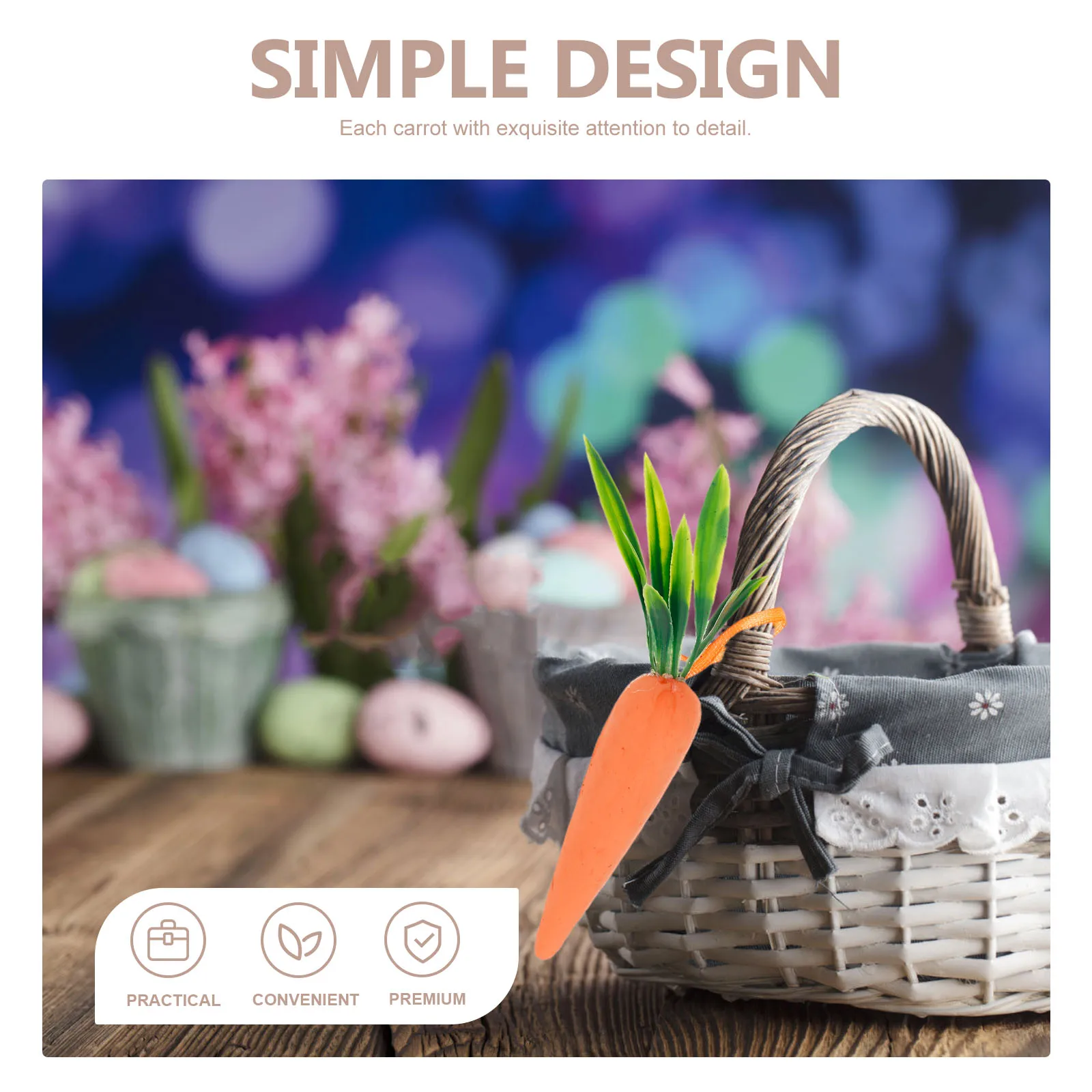 

6Pcs Easter Carrot Hanging Decorations Lightweight Foam Pendants for Tree Door Knob Wall Party Festival Supplies