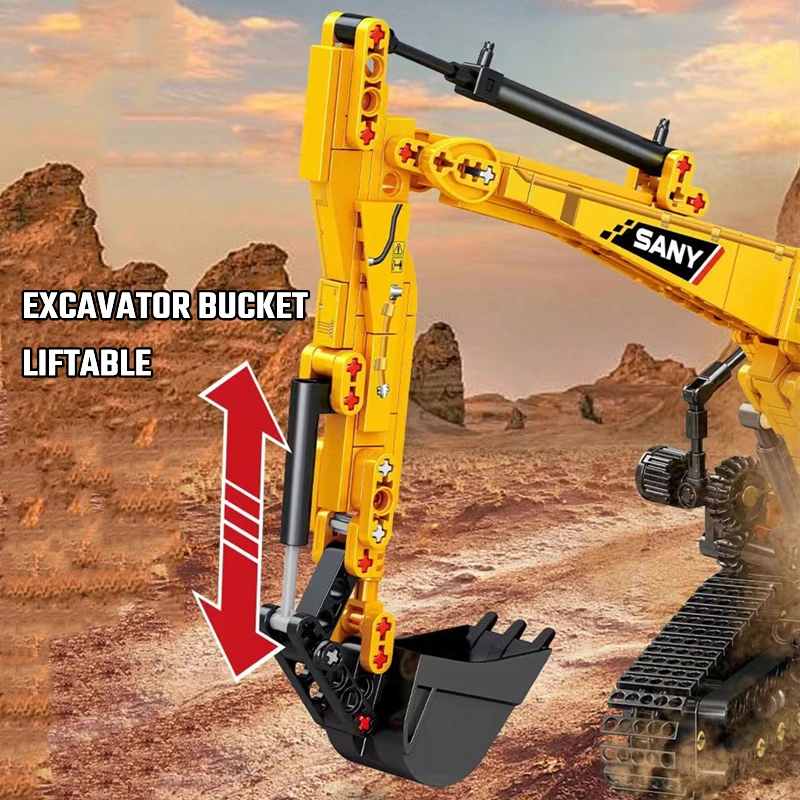 1022pcs Excavator Models Assemblage Building Blocks MOC City Construction Engineering Vehicle Bricks Educational Toys Boys Gift